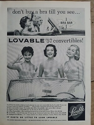 #ad 1957 women#x27;s Lovable 57 convertible bra vintage fashion ad $9.99
