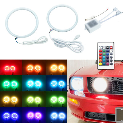 #ad RGB cotton LED halo ring for Ford Mustang 05 09 car fog light angel eye lamp DRL $27.99
