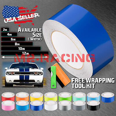 #ad Gloss Color Racing Stripes Vinyl Wrap Rally Decals Stripe Sticker 10FT 20FT Long $9.99