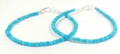 #ad Blue Beauty Turquoise Gemstone 3 4mm Rondelle Faceted 2 Bracelets 7quot;Inch $19.94