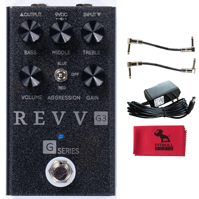 #ad Revv Cadillac Grey G3 Pedal w Power Supply Patch Cables amp; Pitbull Audio Cloth $239.00
