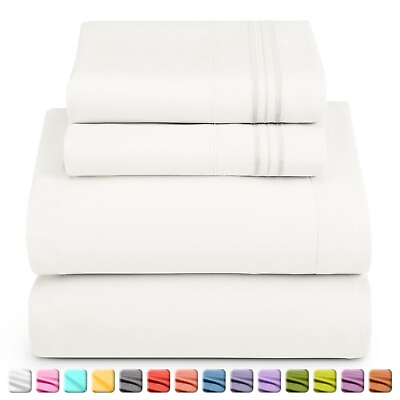 #ad 1800 Series 4 Piece Bed Sheet Set Hotel Luxury Ultra Soft Deep Pocket Sheets Set $30.99