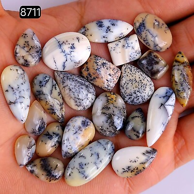 #ad 22Pcs 138Cts Natural Dendrite Opal Agate Gemstone Cabochon Lot25x10 13x9mm#8711 $15.99