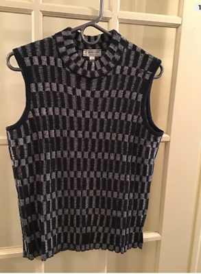 #ad ST JOHN KNIT COLLECTION quot;CHARCOAL MELANGE SILVERquot; KNIT TANK. LARGE. NWT. $59.00