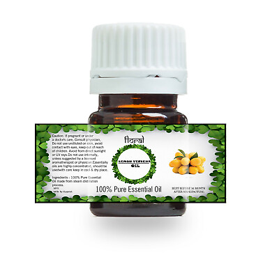 #ad 100% PURE NATURAL LEMON VERBENA ESSENTIAL OIL 5 ML TO 100 ML FROM INDIA $35.49