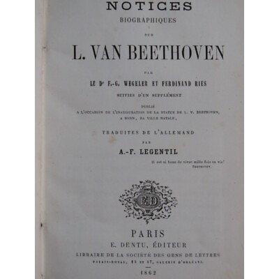 #ad Beethoven Notices Biographical 1862 $176.06