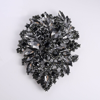 #ad Jewelry Vintage Brooch Pin Rhinestone Crystal Large Flower Brooch Gift $9.88