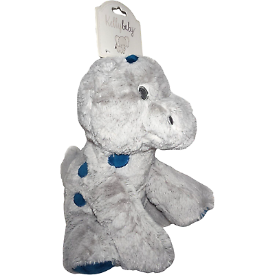 #ad Kelly Baby Plush Gray Dinosaur Blue 11quot; Sitting Rattle Toy Lovey NWT $29.00