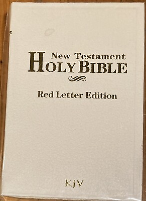 #ad Mini Pocket Holy Bible 4.5quot;x 3quot; New Testament KJV Red Letter White Cover Sealed $7.19