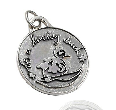 #ad Lucky Duck Design Handmade Silver pendant 925 Sterling Plain Silver Jewelry $41.26