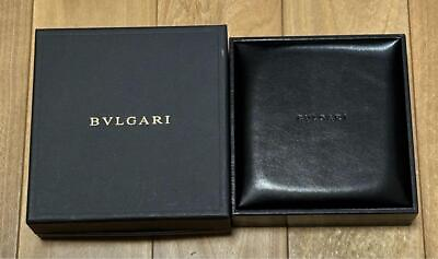 #ad Bvlgari Genuine Necklace Jewelry Box Leather Black Case w Outer Box $87.00