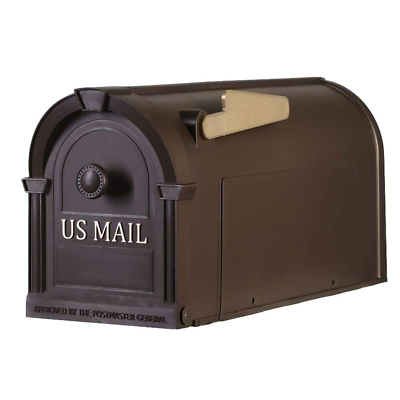 #ad Postal Pro Post Mount Hampton Mailbox in Bronze with Gold Lettering Free shippin $26.38