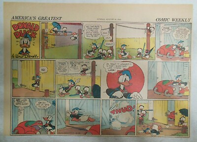#ad Donald Duck Sunday Page by Walt Disney from 8 18 1940 Half Page Size $6.00