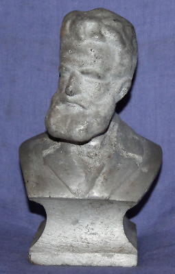 #ad Vintage hand made metal bust statuette Hristo Botev $67.36