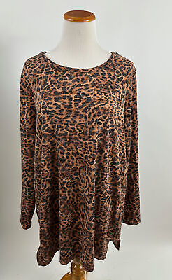 #ad CHICO#x27;S leopard print Tunic Top 3 XL XXL $22.50
