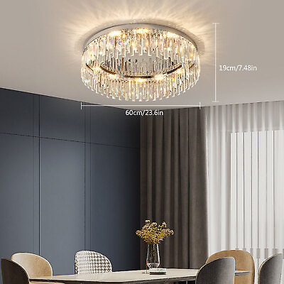 #ad Modern Crystal Chandelier Lighting Flush Mount Light Ceiling Lamp Fixture 110v $110.00