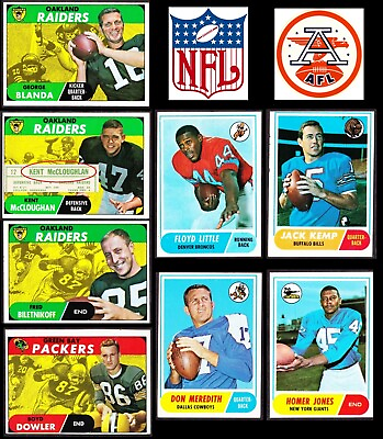 #ad AFL amp; NFL Topps 1968 amp; 1969 single cards $2.50