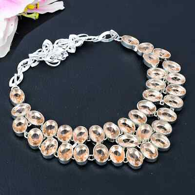 #ad Morganite Quartz Gemstone 925 Sterling Silver Jewelry Charm Necklace 18quot; O885 $27.06