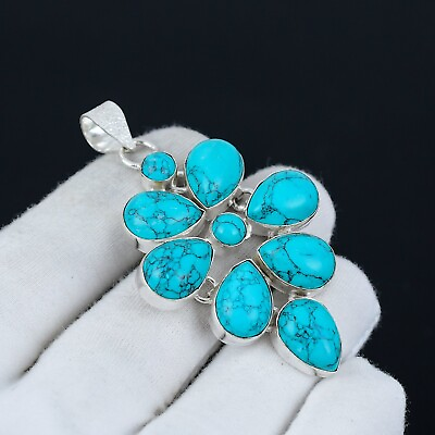 #ad Turquoise Gemstone 925 Solid Sterling Silver Handmade Jewelry Pendant Gift $17.99