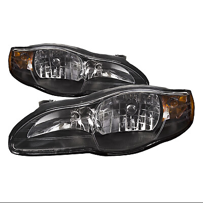 #ad Black Housing Headlights Set Performance Lens Pair Fits 00 05 Chevy Monte Carlo $130.81