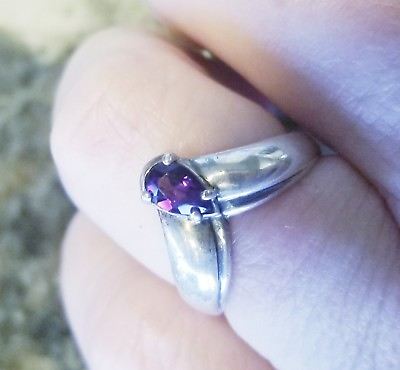 #ad Retired James Avery Amethyst Pear Shaped Sterling Silver Ring with Unique Design $231.57