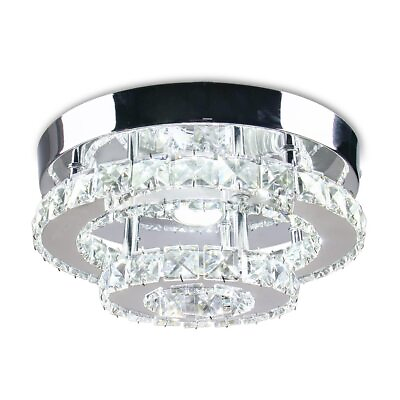 #ad Mini Chandelier LED Crystal Ceiling Light 2 Layers Flush Mount Ceiling Light ... $57.38