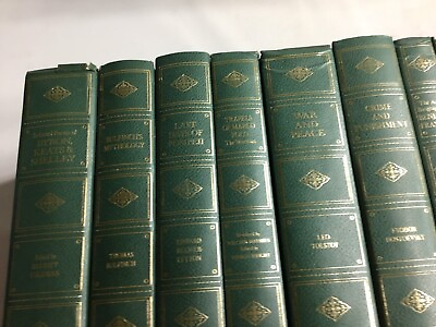 #ad 10 Volumes The Programmed Classics Houghton Mifflin Vintage Green Hardcovers $69.00