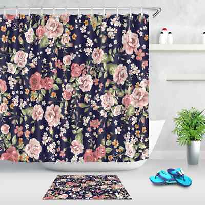 #ad Flower World Waterproof Bathroom Polyester Shower Curtain Liner Water Resistant AU $38.33