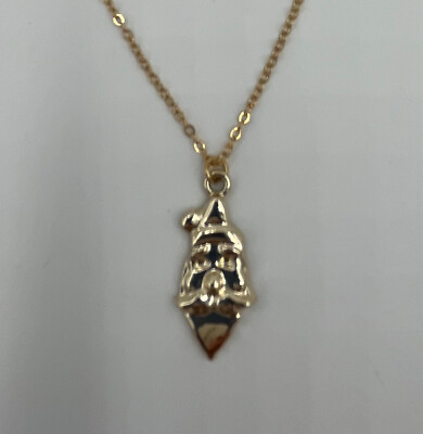 #ad Small Goldtone Christmas Santa Head Charm Pendant on Chain Necklace $12.99