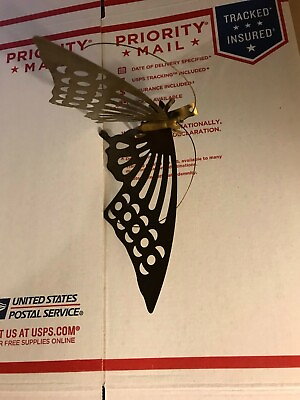 #ad Vintage Brass Metal Butterfly Wall Deco 6quot;L x8quot;W $14.99
