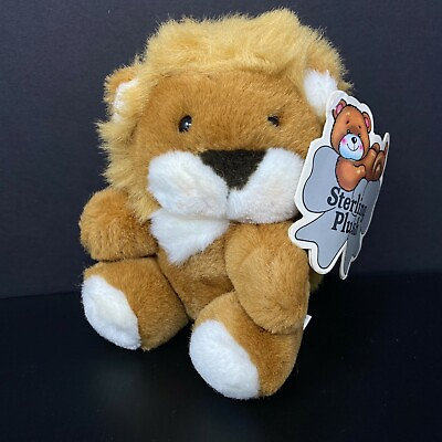 #ad Vintage Sterling Lion Plush 6quot; Stuffed Animal Brown Tan White with Tags Korea $23.74