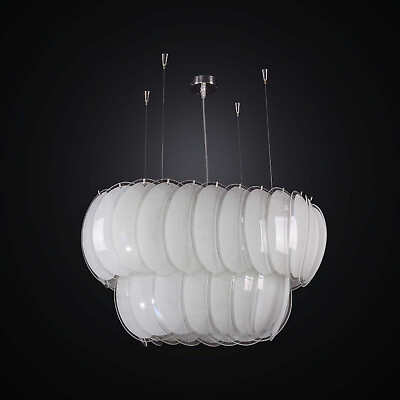 #ad Modern Chandelier Oval Design Fused Glass Two Floors To 5 Lights Bga 2654 s65O $997.56