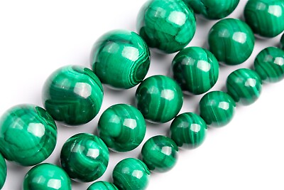 #ad Genuine Natural Green Malachite Beads Grade AA Round Loose Beads 4 5 6 8 10MM $5.79
