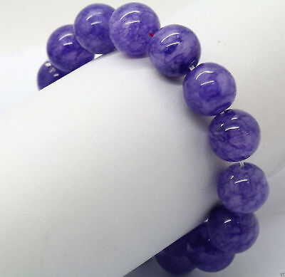 #ad Natural 10mm Purple Dragon Veins Agate Round Beads Elastic Bracelets 8quot; AAA $3.86