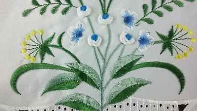 #ad 33quot; Square Embroidered Handmade Blue Color Rosebud Flower Tablecloth Polyester $9.99