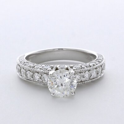 #ad 7.60 CT F SI2 Round Natural Diamonds 14k Vintage Style Wedding Ring Set $9499.60