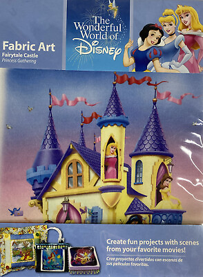 #ad Wonderful World of Disney Fabric Art Fairytale Castle 8.5quot; Square Princesses $5.59