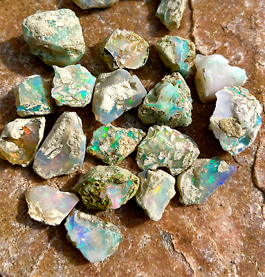 #ad 100 Cts Lot 100% Natural Ethiopian Jumbo Welo Fire Opal Rough Specimen Gemstones $44.99