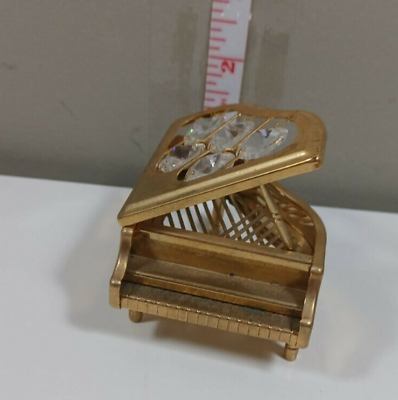 #ad Figurines Pianos Collectible Crystals Metal Gold Piano Home Figurine $24.00