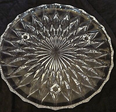#ad Waterford Crystal Marquis Line quot;Medfordequot; 12quot; Footed Round Plate Tray Platter $24.99