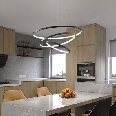 #ad LED Modern Hanging Pendant Lights For Dining Room Living Room White Gold Black $312.55