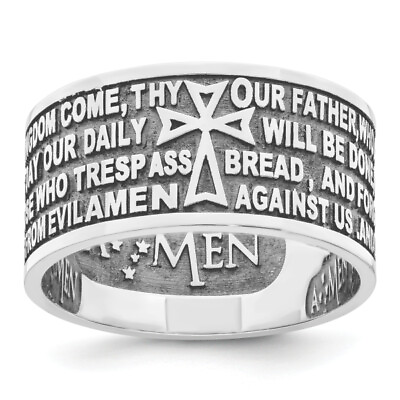#ad 925 Sterling Silver Size 6 Lords Prayer Ring $182.00