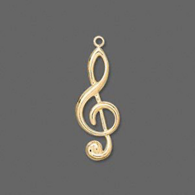 #ad Treble Clef Charm Gold 35mm Note Music Jewelry Lot of 20 $18.95