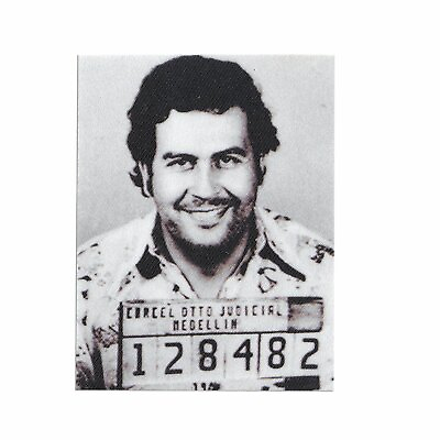 #ad Pablo Escobar 128482 Mugshot Motif Iron on Patch $14.25