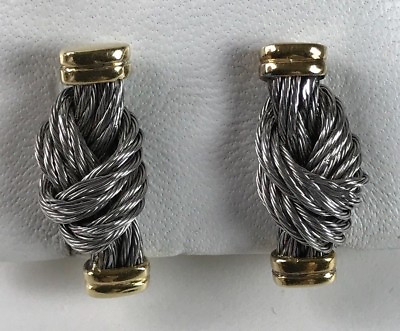 #ad 18K Sterling Nautical Rope Knot Clip Earrings $220.00