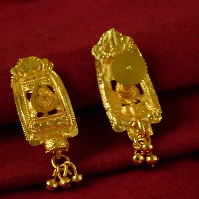 #ad Indian Women Bridal Goldplated Earrings Traditional 18K Stud Fashion Jewellery GBP 9.16
