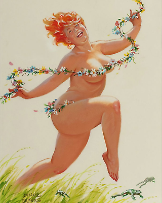 #ad Duane Bryers#x27; plump and pretty Pin up Hilda Spring time art painting print $7.19