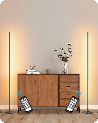 #ad EDISHINE 2Packs Minimalist Dimmable Lighting Tall Floor Lamp for Living Room $89.99