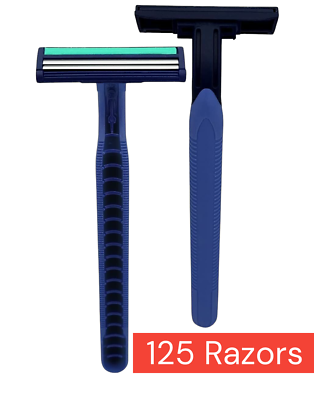 #ad Vaylor Disposable Razors for Men Sensitive Skin Shaving 2 Blade Razors 125 Pack $25.98