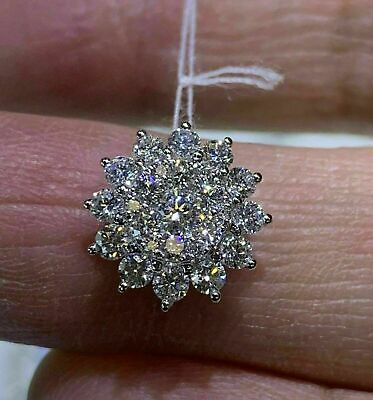 #ad 2Ct Round Cut VVS1 D Diamond Snowflake Pendant 14K White Gold Finish $11.97